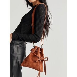 Free People Billie Suede Crossbody Purse in True Tan